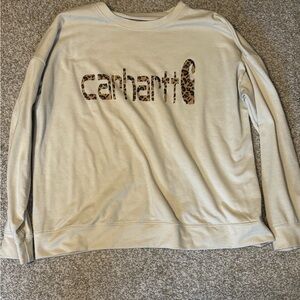 Carhartt Light Tan Sweatshirt with Leopard Logo